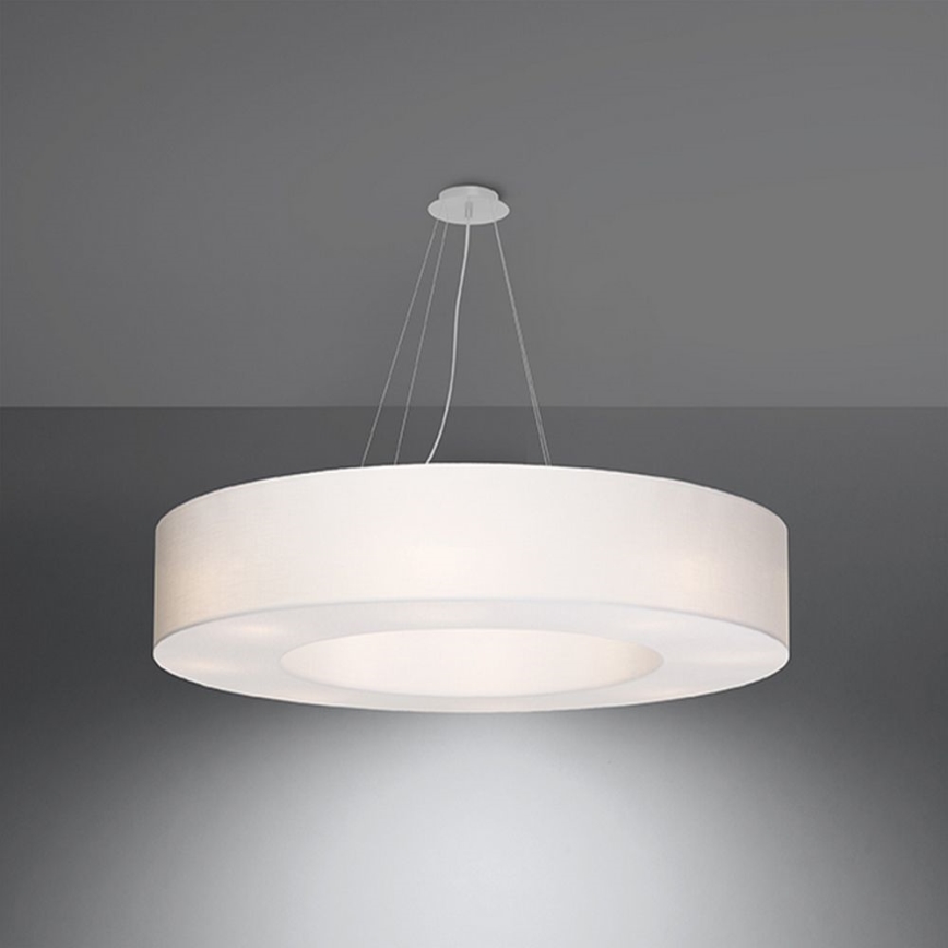 Hanglamp aan een koord SATURNO 8x E27 / 60W / 230V d. 90 cm wit