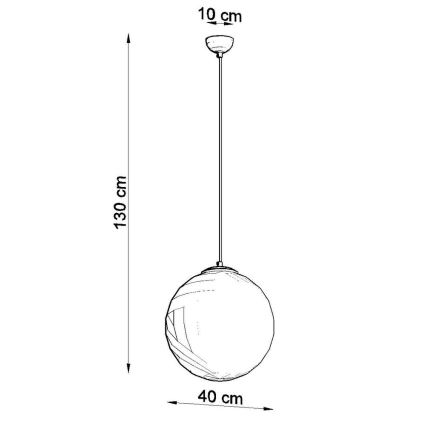 Hanglamp aan een koord TOYA 1x E27 / 60W / 230V d. 40 cm