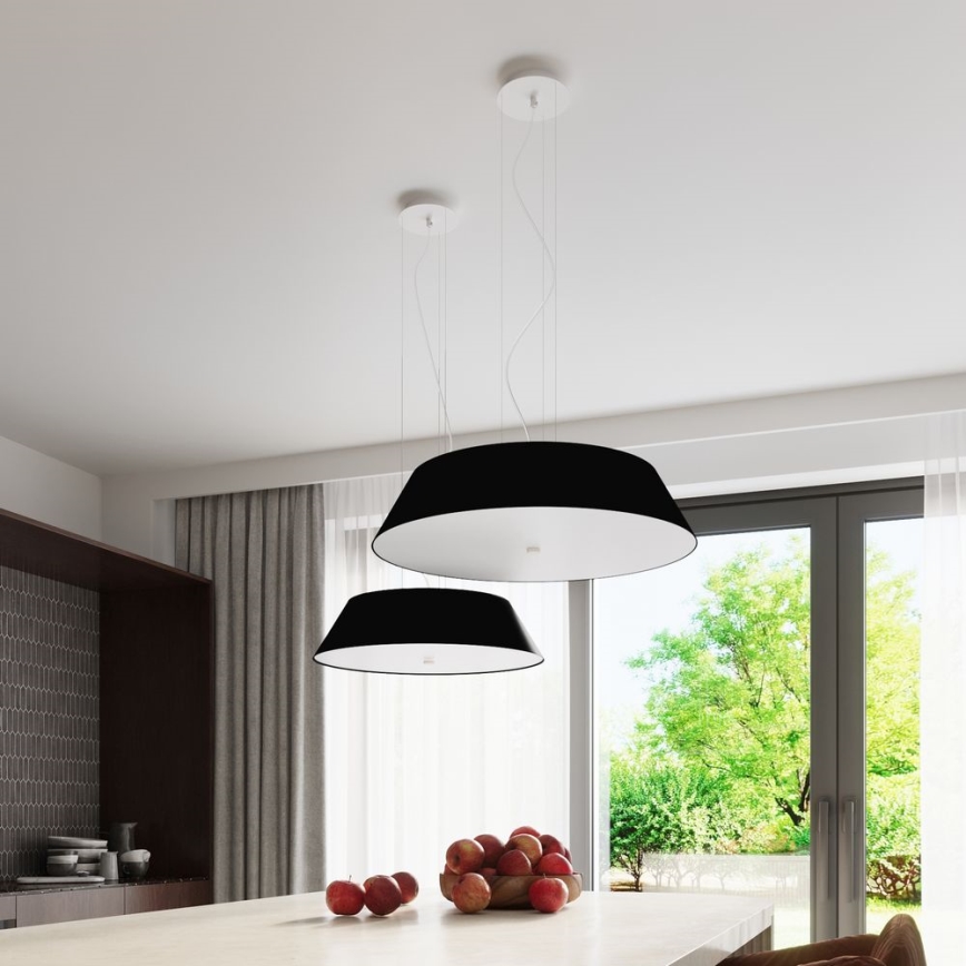 Hanglamp aan een koord VEGA 5x E27 / 60W / 230V d. 60 cm zwart