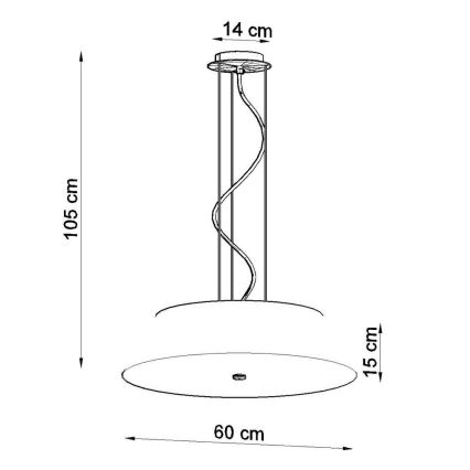 Hanglamp aan een koord VEGA 5x E27 / 60W / 230V d. 60 cm zwart