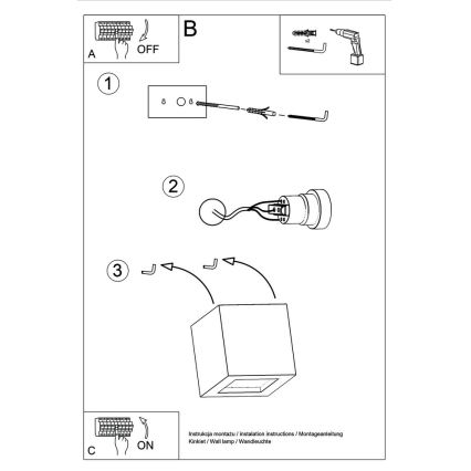 Wandlamp LEO 1xE27/60W/230V wit