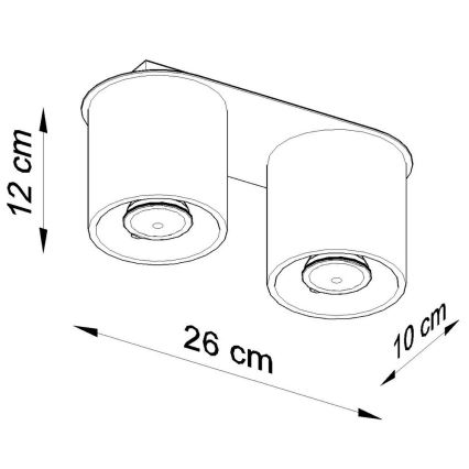 Plafondverlichting ORBIS 2 2xGU10/40W/230V wit