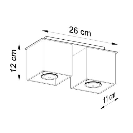 Spot QUAD 2 2xGU10/40W/230V zwart