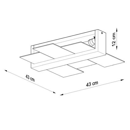 Plafondlamp FENIKS 2 2xE27/60W/230V Berk/beuken