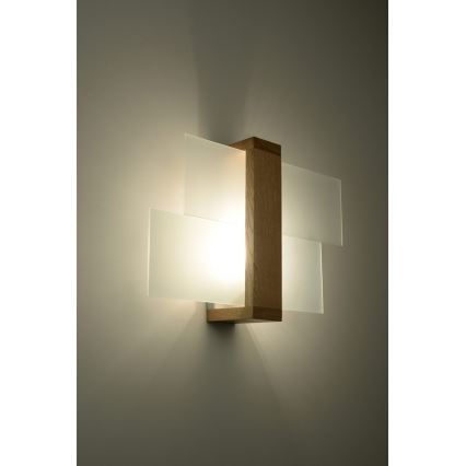 Wandlamp FENIKS 1 1xE27/60W/230V Berk/beuken