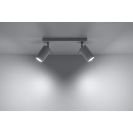Spot RING 2 2xGU10/10W/230V wit