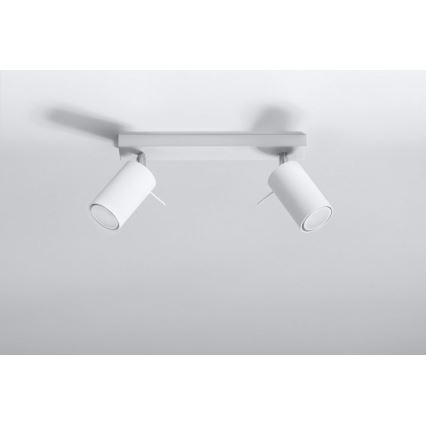 Spot RING 2 2xGU10/10W/230V wit