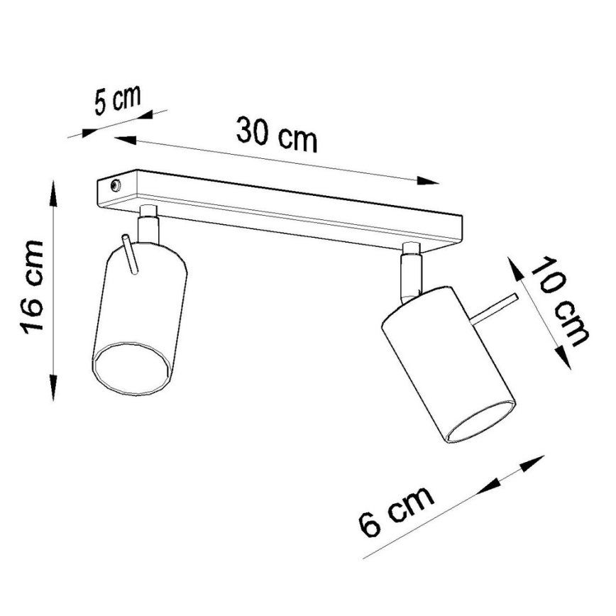 Spot RING 2 2xGU10/10W/230V wit