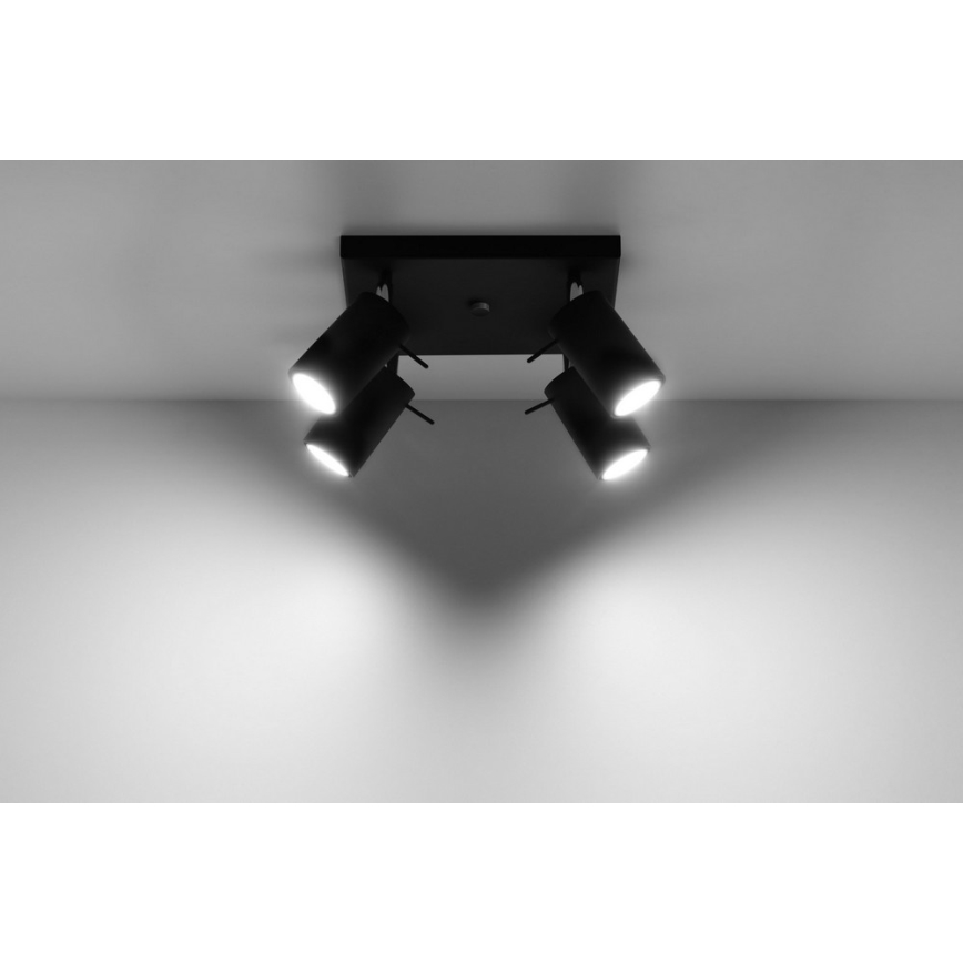 Spot RING 4 4xGU10/10W/230V zwart