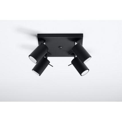 Spot RING 4 4xGU10/10W/230V zwart