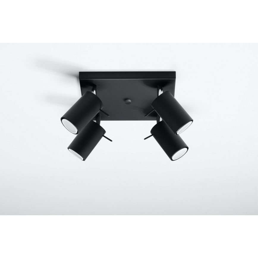 Spot RING 4 4xGU10/10W/230V zwart