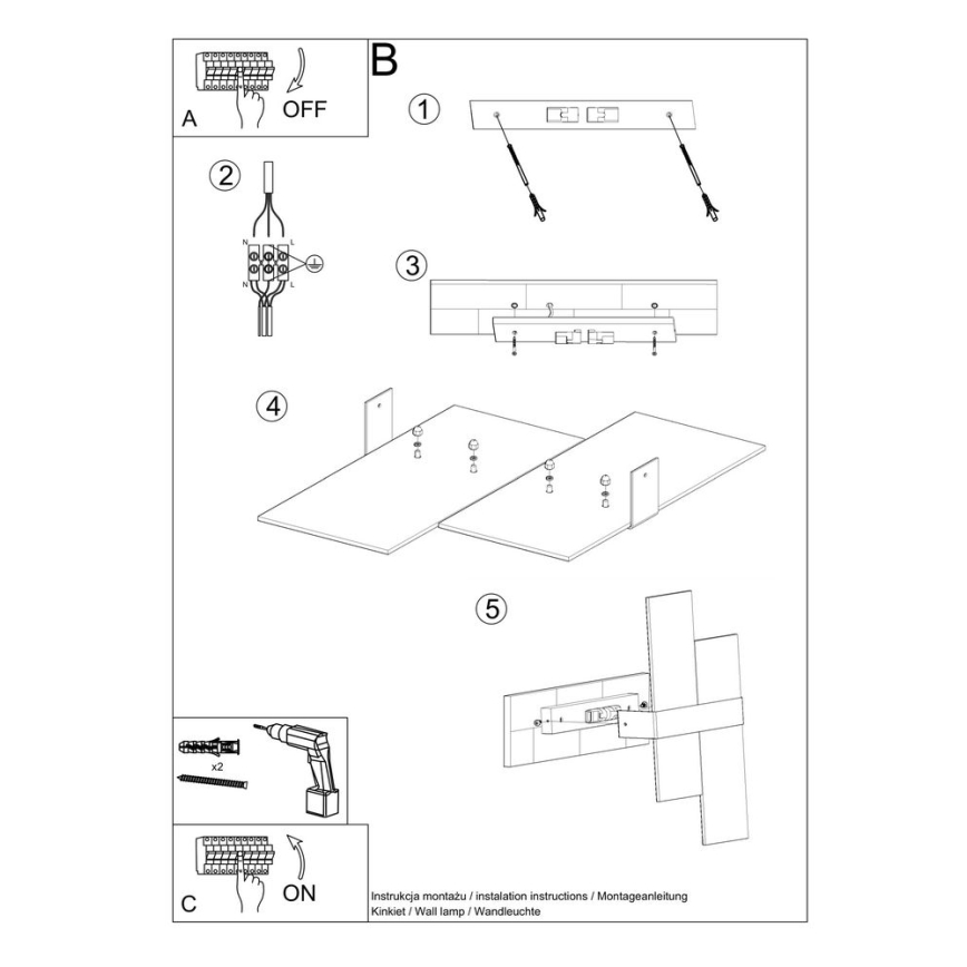 Wandlamp MASSIMO 2xG9/40W/230V wit/glanzend chroom