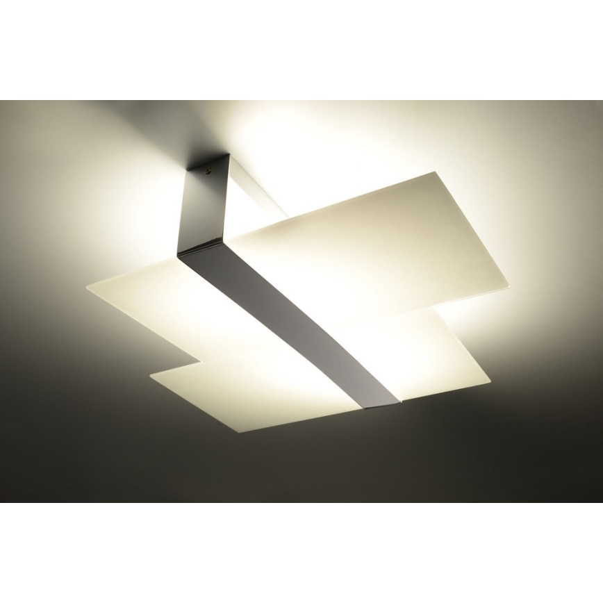 Plafondlamp MASSIMO 2xE27/60W/230V wit/glanzend chroom