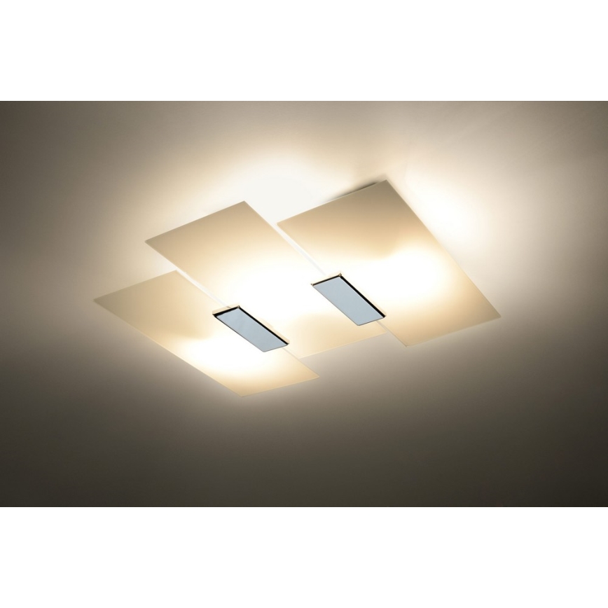 Plafondlamp FABIANO 3xE27/60W/230V wit/glanzend chroom