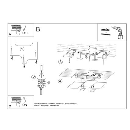 Plafondlamp FABIANO 3xE27/60W/230V wit/glanzend chroom