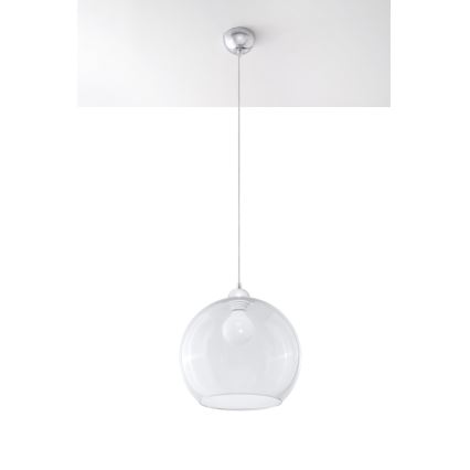 Hanglamp aan kabel BALL 1xE27/15W/230V Ø30 cm helder / glanzend chroom