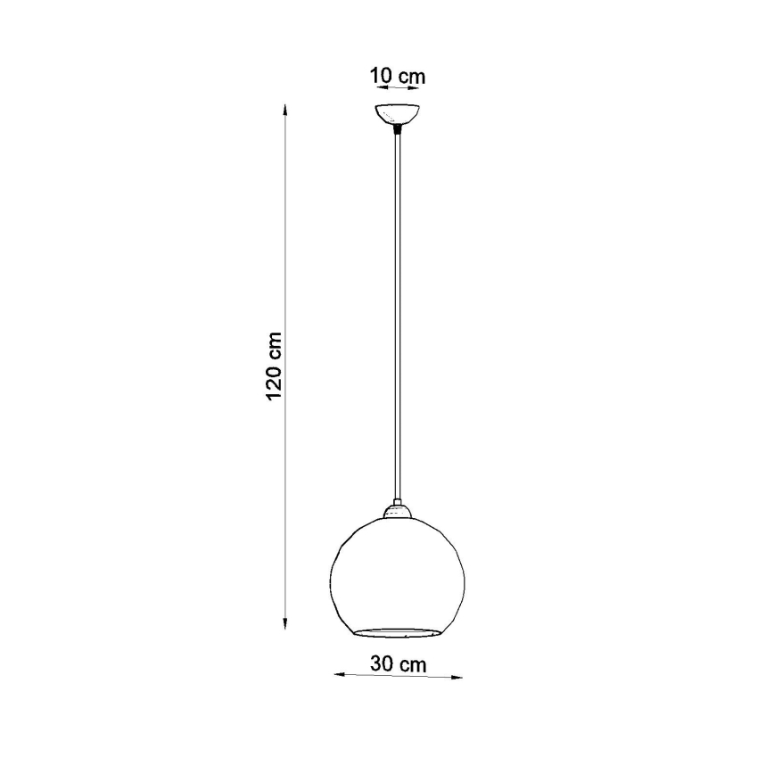 Hanglamp aan kabel BALL 1xE27/15W/230V Ø30 cm helder / glanzend chroom