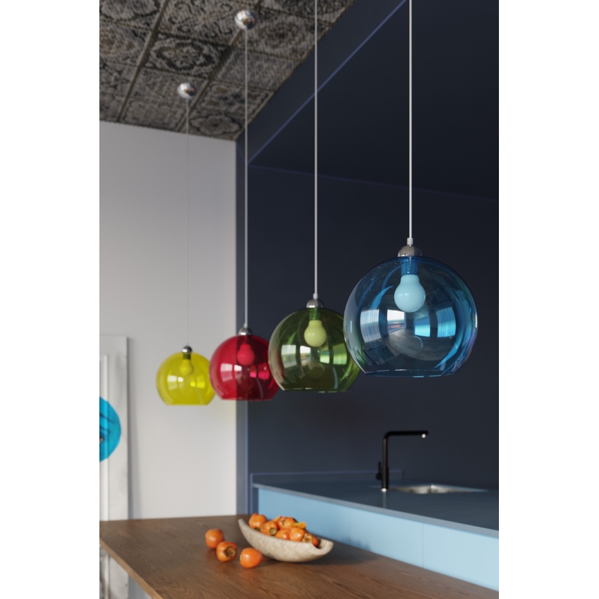 Hanglamp met kabel BALL 1xE27/15W/230V Ø 30 cm helder glas