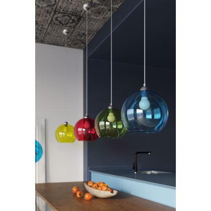 Hanglamp aan kabel BALL 1xE27/15W/230V Ø 30 cm wit/glanzend chroom