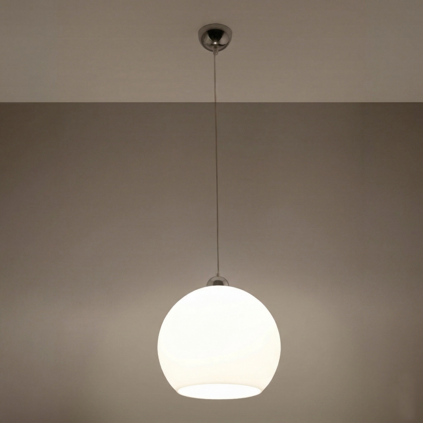 Hanglamp aan snoer BALL 1xE27/15W/230V Ø 30 cm wit