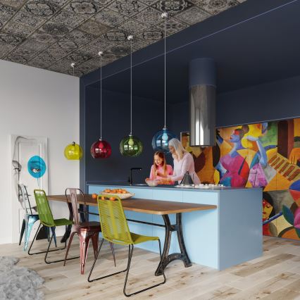 Hanglamp aan snoer BALL 1xE27/15W/230V Ø 30 cm wit