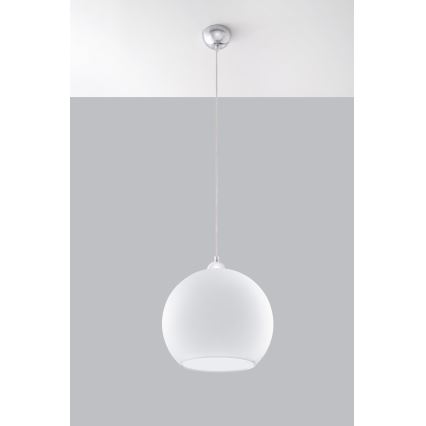 Hanglamp aan snoer BALL 1xE27/15W/230V Ø 30 cm wit