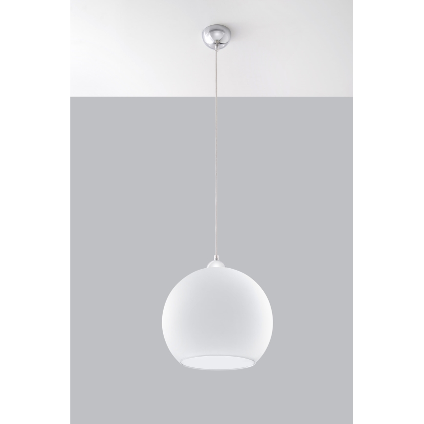 Hanglamp aan snoer BALL 1xE27/15W/230V Ø 30 cm wit