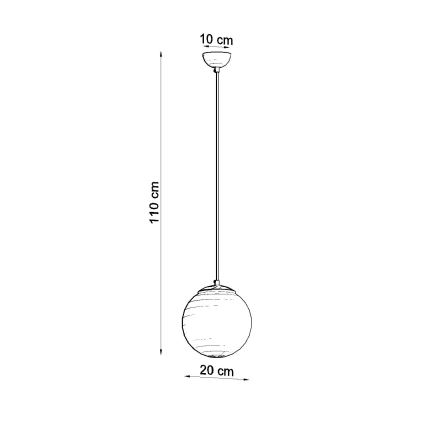 Hanglamp met kabel UGO 1xE27/15W/230V Ø 20 cm wit/glanzend chroom