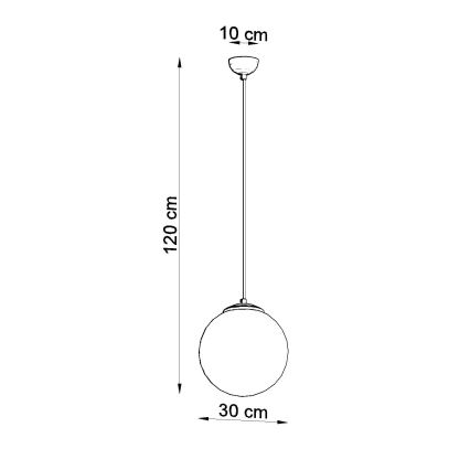 Hanglamp met kabel UGO 1x E27/15W/230V Ø 30 cm wit/hoogglans chroom