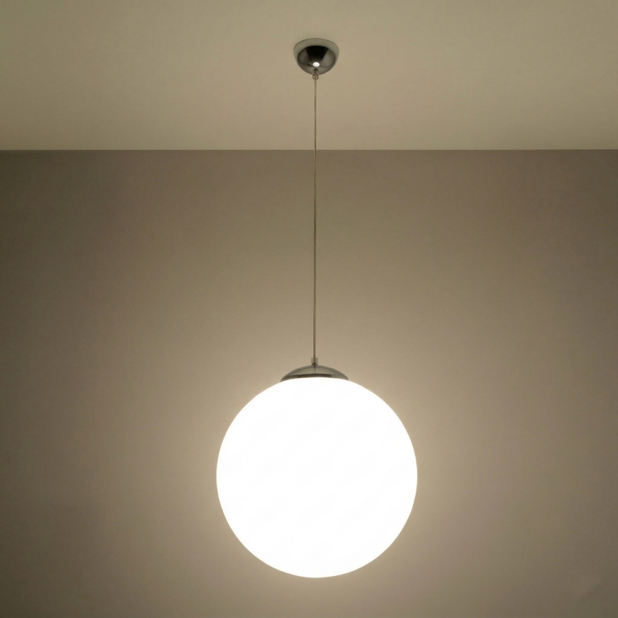 Hanglamp aan kabel UGO 1xE27/15W/230V Ø 40 cm wit/glanzend chroom
