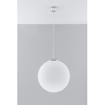 Hanglamp aan kabel UGO 1xE27/15W/230V Ø 40 cm wit/glanzend chroom