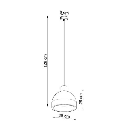 DAMASO Hanglamp met kabel 1xE27/60W/230V beton