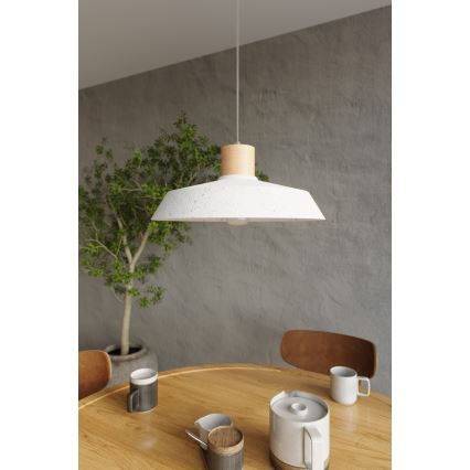 Hanglamp aan een koord AFRA 1xE27/60W/230V grijs/beuken