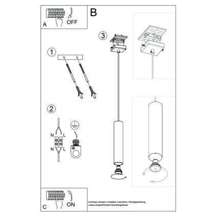 Hanglamp aan een koord LAGOS 1 1xGU10/10W/230V wit