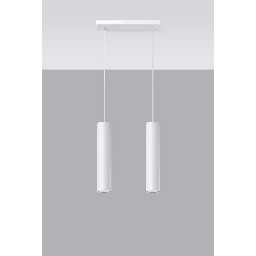 Hanglamp aan een koord LAGOS 2 2xGU10/10W/230V wit