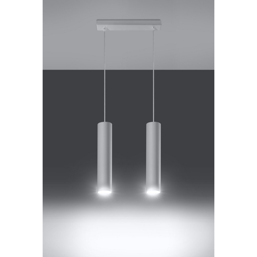 Hanglamp aan een koord LAGOS 2 2xGU10/10W/230V wit