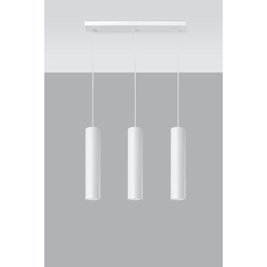 Hanglamp aan een koord LAGOS 3 3xGU10/10W/230V wit