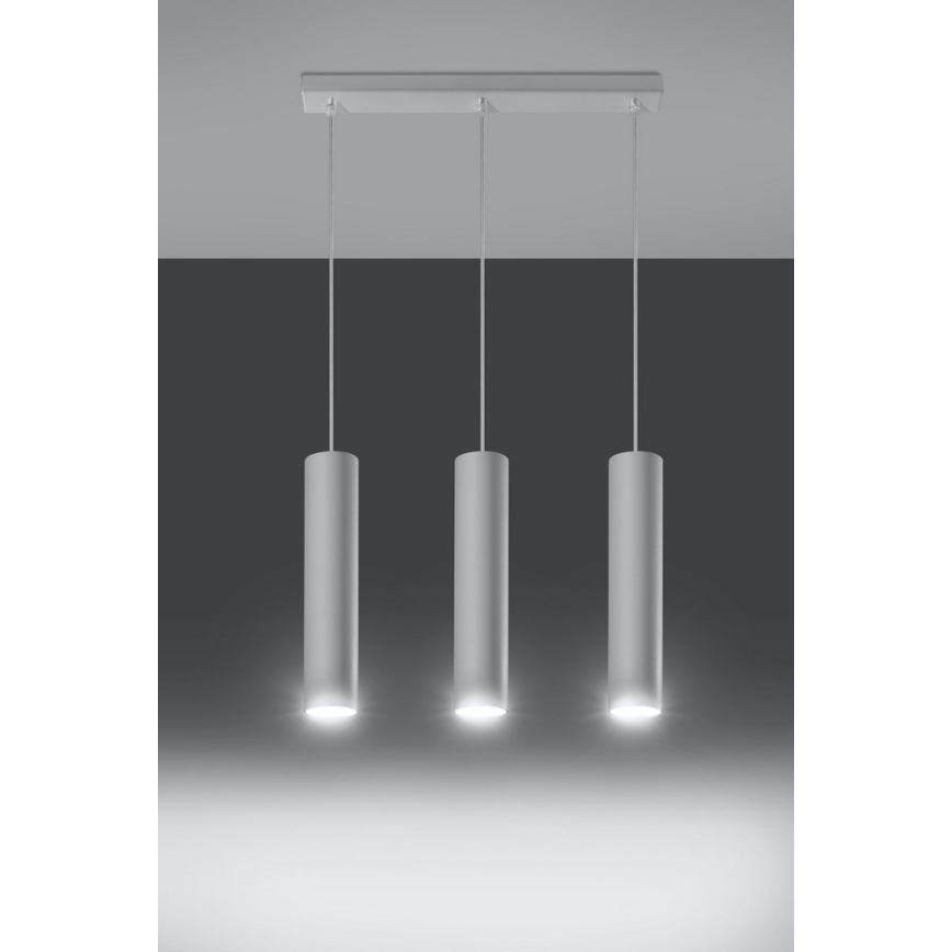 Hanglamp aan een koord LAGOS 3 3xGU10/10W/230V wit