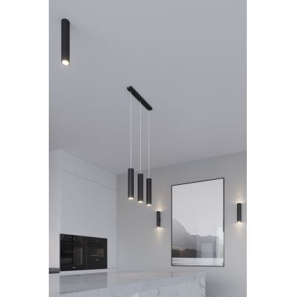 Hanglamp aan een koord LAGOS 3 3xGU10/10W/230V zwart