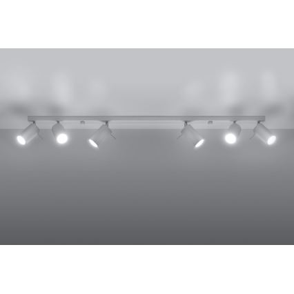 Spot RING 6L 6xGU10/10W/230V wit