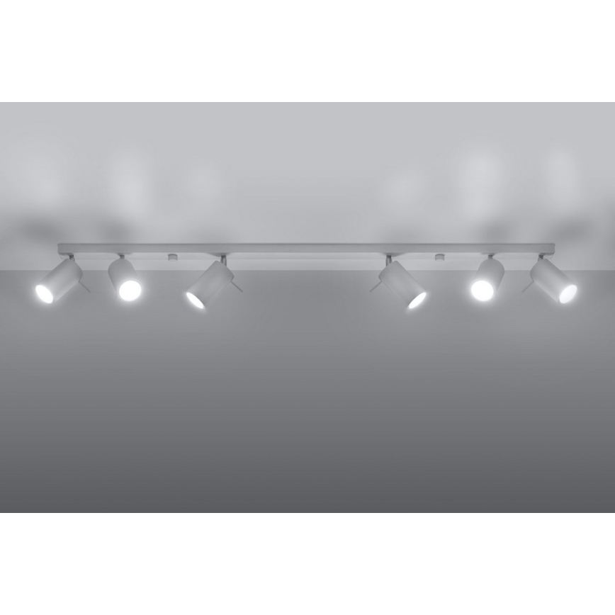 Spot RING 6L 6xGU10/10W/230V wit