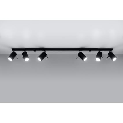 Spot RING 6L 6xGU10/10W/230V zwart