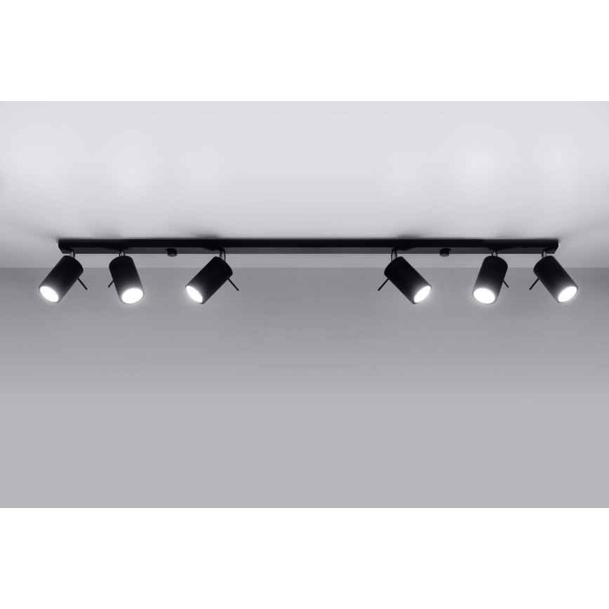 Spot RING 6L 6xGU10/10W/230V zwart