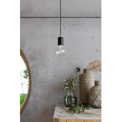 Hanglamp aan een koord EDISON 7 7xE27/60W/230V spin zwart