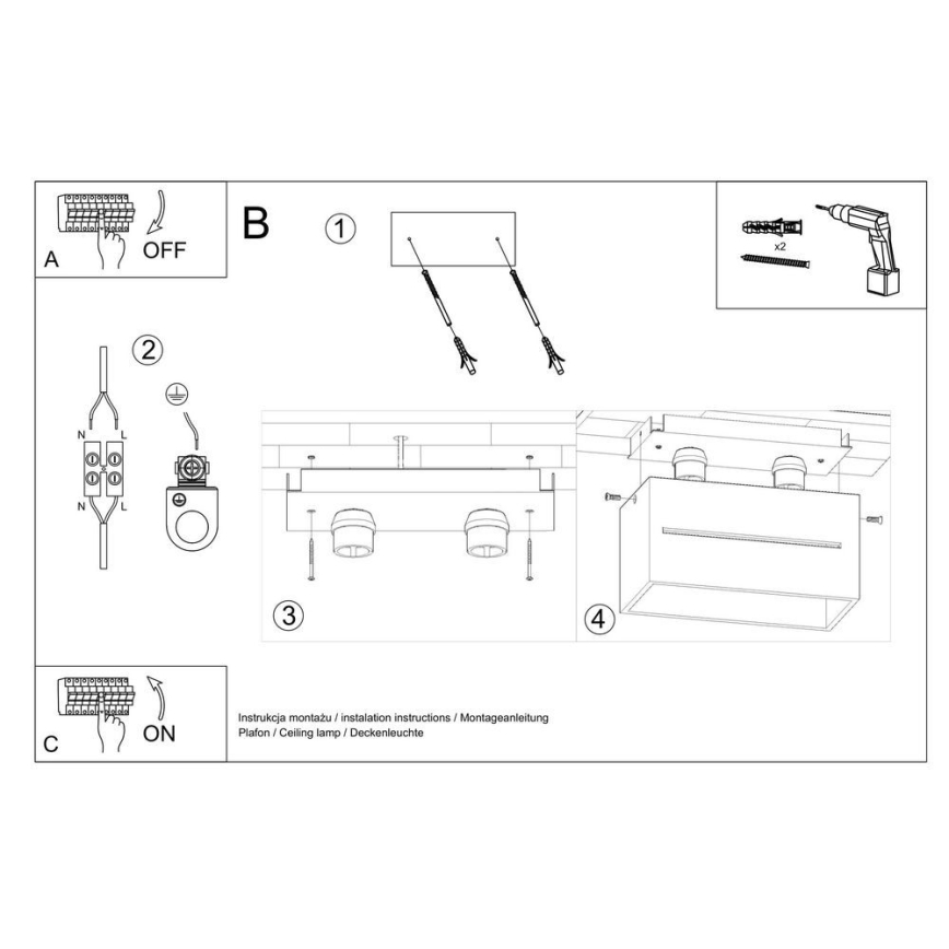 Plafondlamp LOBO 2xG9/40W/230V wit