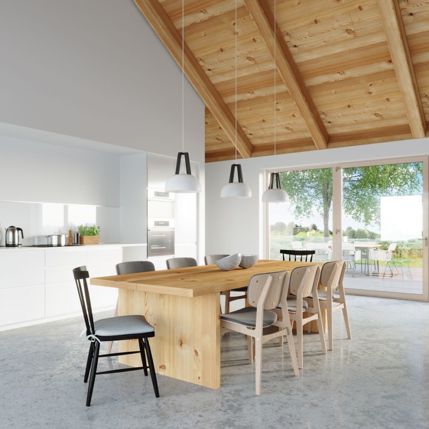 Hanglamp aan een koord CASCO 1xE27/60W/230V diameter 30 cm Berk/beuken