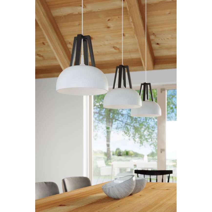 Hanglamp aan een koord CASCO 1xE27/60W/230V diameter 30 cm Berk/beuken