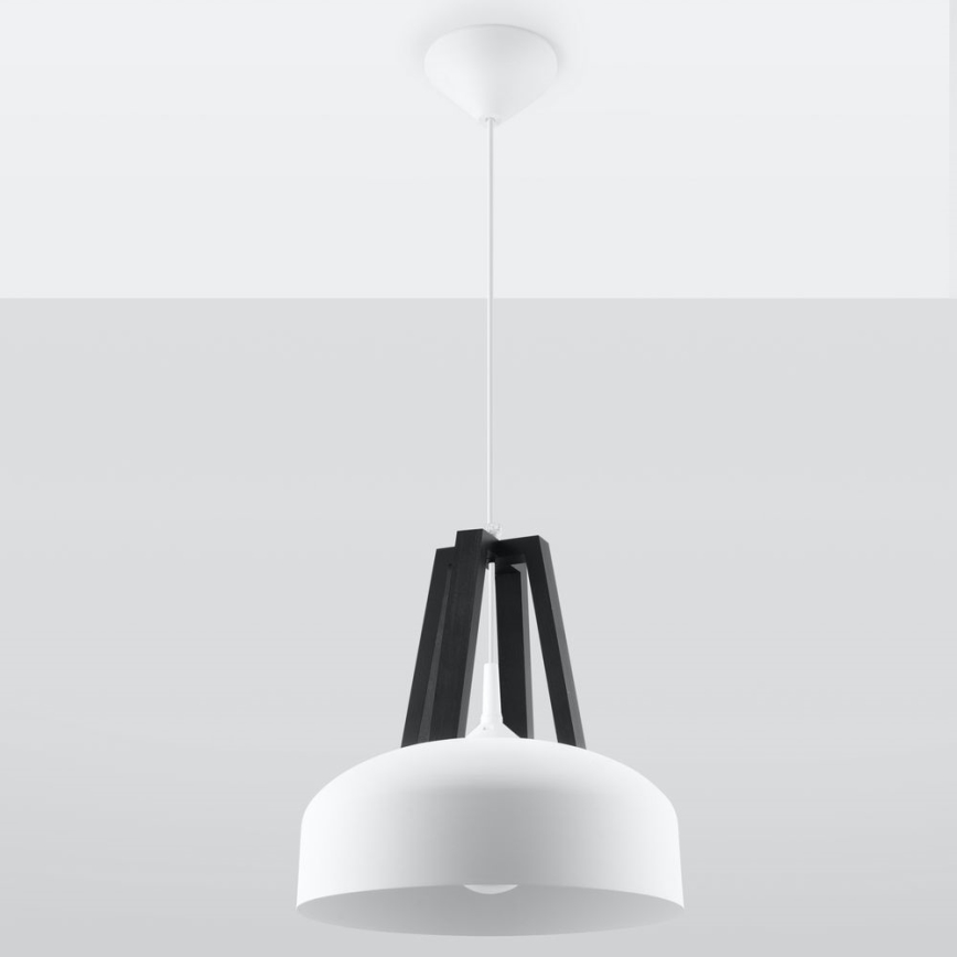 Hanglamp aan een koord CASCO 1xE27/60W/230V diameter 30 cm Berk/beuken