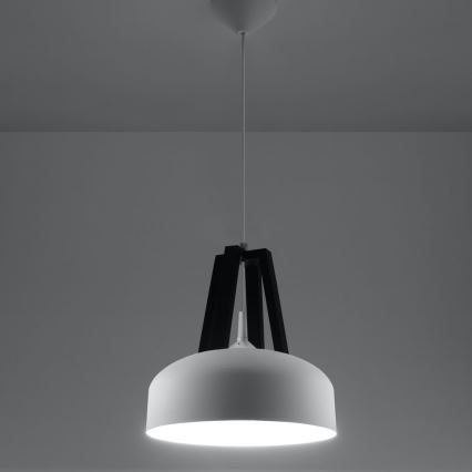 Hanglamp aan een koord CASCO 1xE27/60W/230V diameter 30 cm Berk/beuken