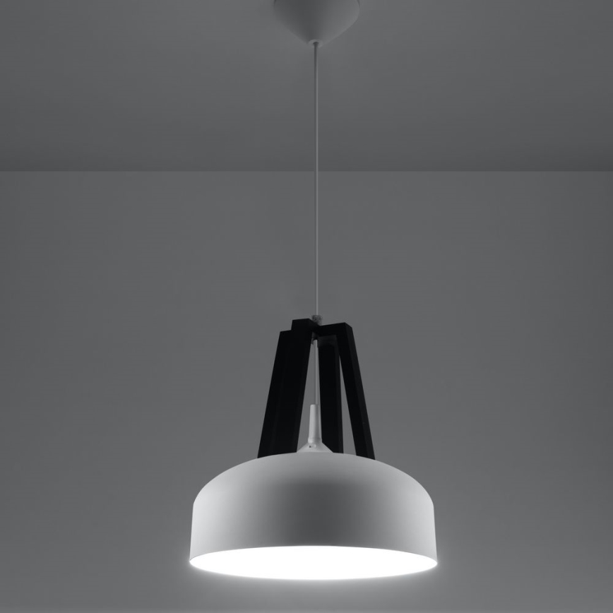 Hanglamp aan een koord CASCO 1xE27/60W/230V diameter 30 cm Berk/beuken